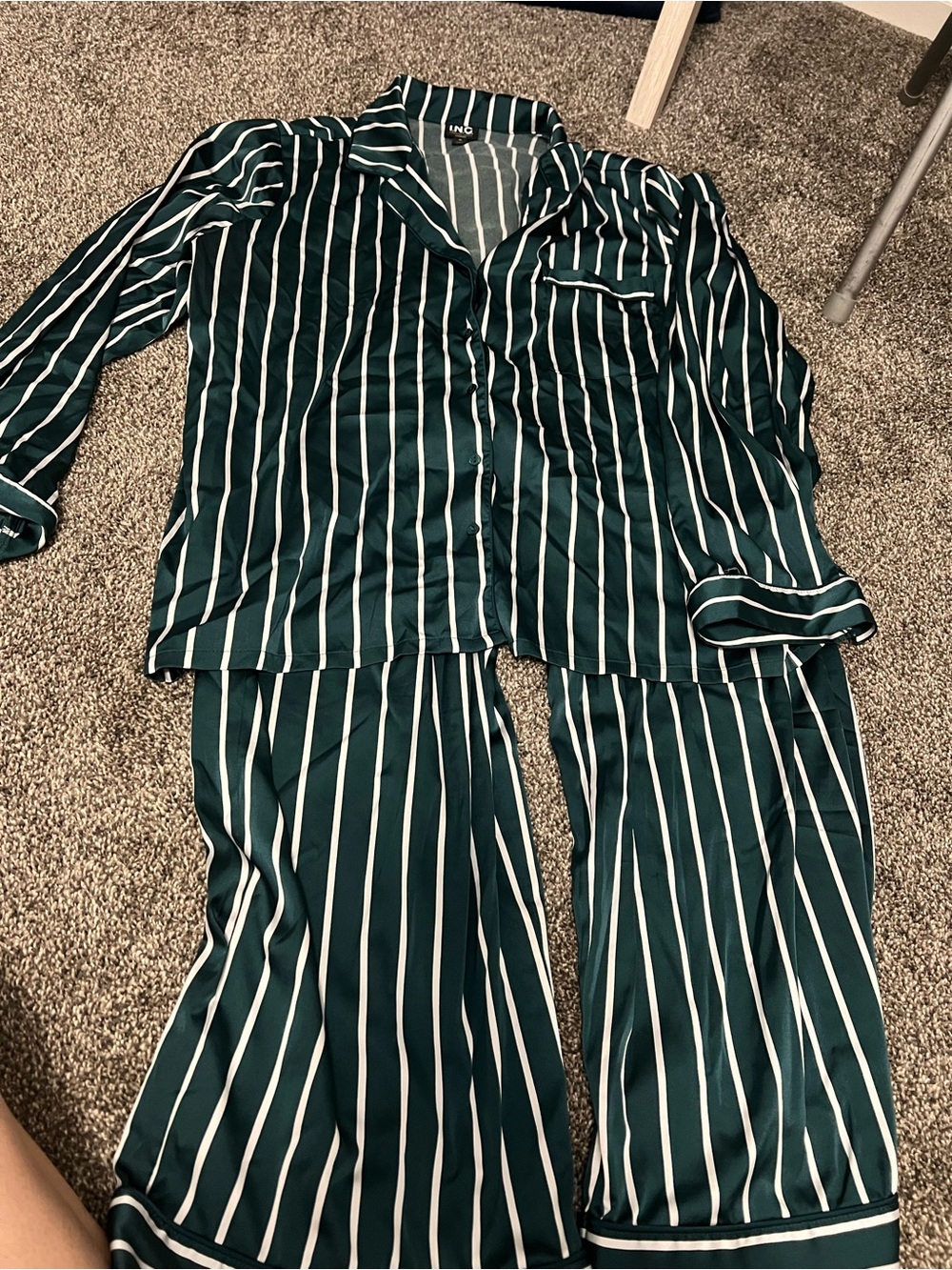 INC green and White Stripe Pajama Set - Brand: INC International Concepts